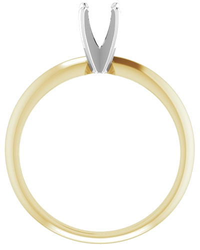 14K Yellow White 4.2-4.9 mm Round 4-Prong Light Solitaire Ring Mounting (2)
