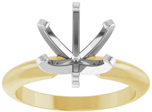 Sužadėtuvių Žiedas „Solitaire“ 14k yellow gold & platinum Round 8.2mm (3)