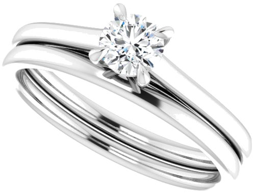 14K White  4.4 mm Round Solitaire Engagement Ring Mounting (10)