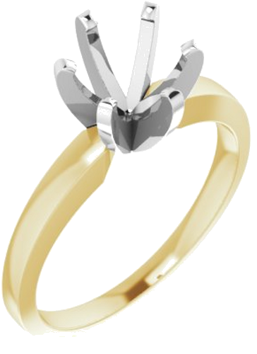 Sužadėtuvių Žiedas „Solitaire“ 585 Baltojo Ir Geltonojo Aukso Round 7.3mm x 7.7mm (1)