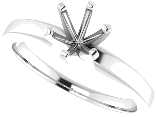 Sužadėtuvių Žiedas „Solitaire“ 585 Baltojo Aukso Round 5.8mm (5)