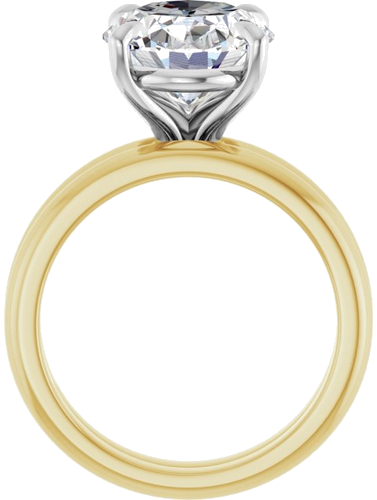 14K Yellow White 12x10 mm Oval Solitaire Engagement Ring Mounting (4)