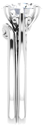 Sužadėtuvių Žiedas „Solitaire“ 585 Baltojo Aukso Oval 9mm x 7mm (9)