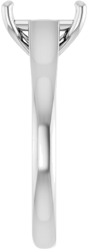 14K White 8x6 mm Emerald Solitaire Engagement Ring Mounting (4)