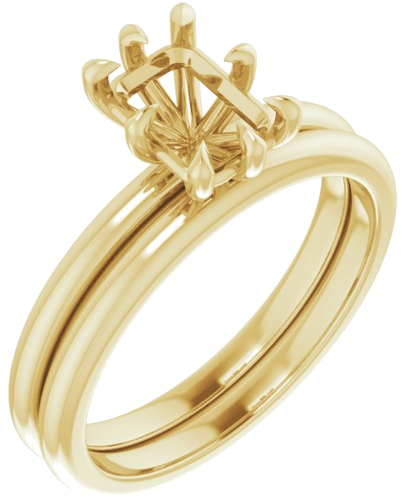 Sužadėtuvių Žiedas „Solitaire“ 585 Geltonojo Aukso Emerald 7mm x 5mm (6)