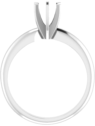 14K White 5-5.3 mm Round 6-Prong Solitaire Ring Mounting (2)