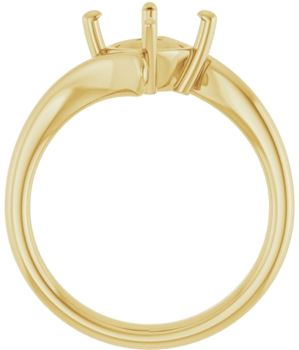 14K Yellow  7 mm Cushion Solitaire Engagement Ring Mounting (2)