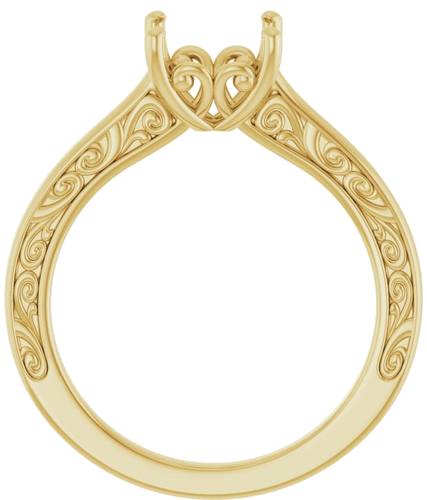 14K Yellow  8.2 mm Round Solitaire Engagement Ring Mounting (2)