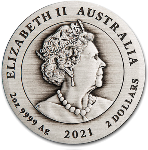 2 oz Year of the Bull 2021 Australia silver coin (Aged antique design) (3)