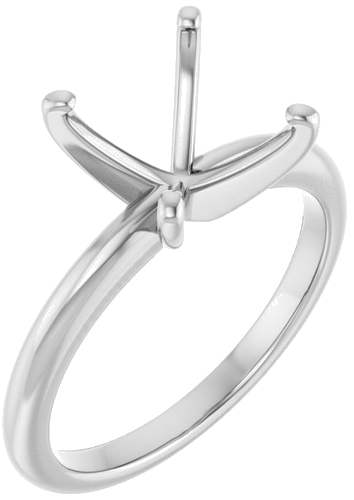 14K White  7x7 mm Square Solitaire Engagement Ring Mounting (1)