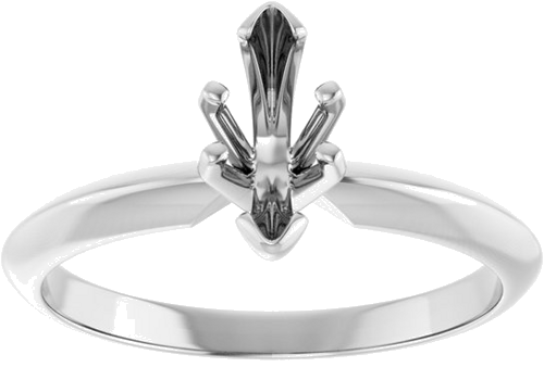 14K White 6-Prong 8x3.5 mm Marquise V-End Solitaire Ring Mounting (3)