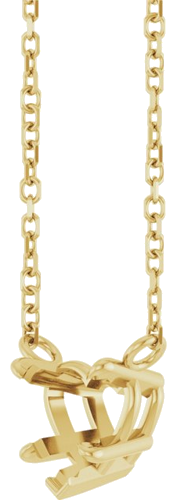 14K Yellow 6 mm Heart Solitaire 18  Necklace (2)