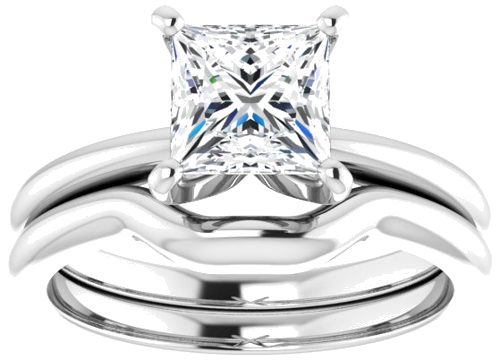 Sužadėtuvių Žiedas „Solitaire“ 585 Baltojo Aukso Square 6mm (8)