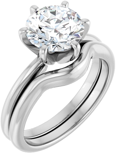 14K White  8.2 mm Round Solitaire Engagement Ring Mounting (6)