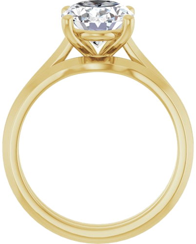 Sužadėtuvių Žiedas „Solitaire“ 585 Geltonojo Aukso Oval 10mm x 8mm (7)