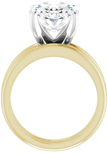 Sužadėtuvių Žiedas „Solitaire“ 585 Baltojo Ir Geltonojo Aukso Oval 14mm x 10mm (7)