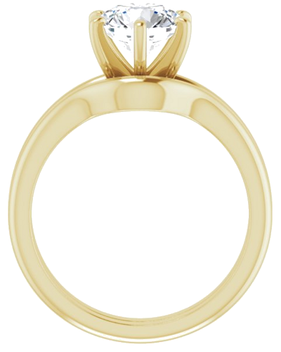 Sužadėtuvių Žiedas „Solitaire“ 585 Geltonojo Aukso Round 7.4mm (7)