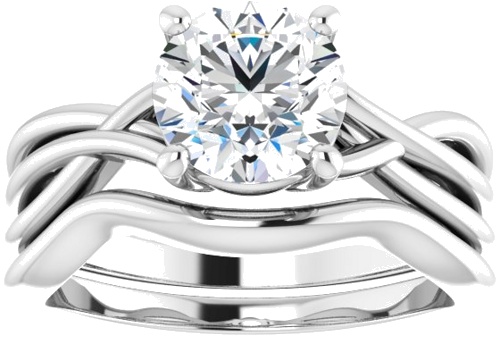 Sužadėtuvių Žiedas „Solitaire“ 585 Baltojo Aukso Round 7.4mm (8)