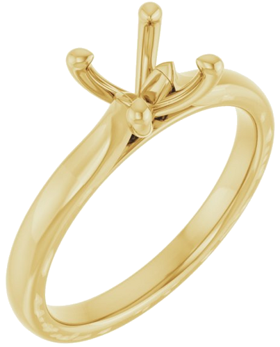 14K Yellow 8x6 mm Oval Solitaire Engagement Ring Mounting (1)