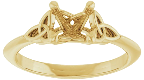 Sužadėtuvių Žiedas „Celtic-Inspired Solitaire“ 585 Geltonojo Aukso Round 6.5mm (3)