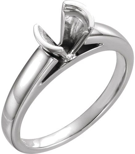 Sužadėtuvių Žiedas „Half Bezel Solitaire“ 417 Baltojo Aukso Round 5.8mm (1)