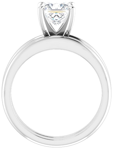 Sužadėtuvių Žiedas „Solitaire“ 585 Baltojo Aukso Square 6mm (7)