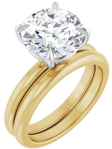 Sužadėtuvių Žiedas 585 Baltojo Ir Geltonojo Aukso Round 10mm (4)