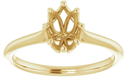 14K Yellow 7x5 mm Oval Solitaire Engagement Ring Mounting (3)