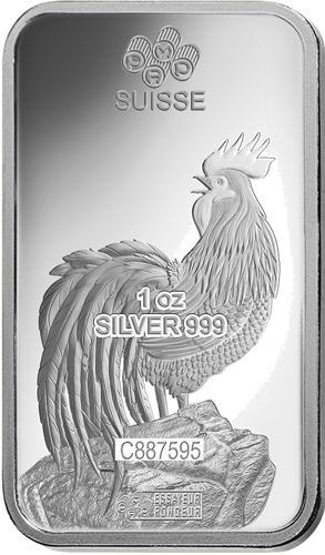 Колекционерска, инвестиционна сребърна монета от 1 унция, 2017 г., Година на петела, Лунна година PAMP (4)