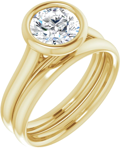14K Yellow  7 mm Round Solitaire Engagement Ring Mounting (6)