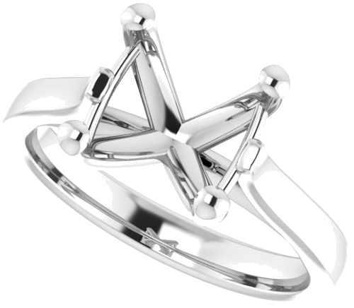 Platinum 9.4 mm Round Engagement Ring Mounting (5)