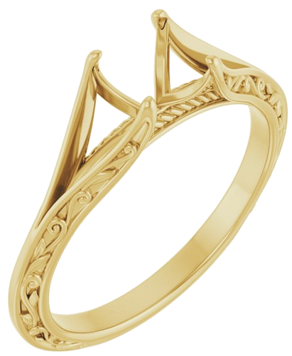 14K Yellow 6.5 mm Round Engagement Ring Mounting (1)