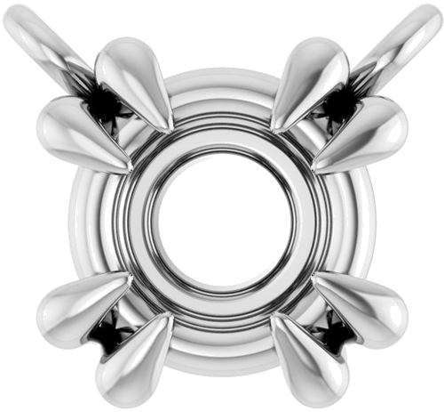 14K White 4.5 mm Round 4-Prong Double-Claw Necklace Center (1)