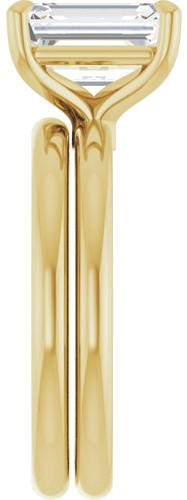 Sužadėtuvių Žiedas 585 Geltonojo Aukso Emerald 9mm x 7mm (9)