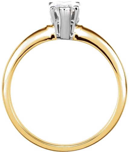 14K Yellow   White 8x5 mm Pear 5-Prong Solitaire Ring Mounting (4)