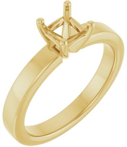 14K Yellow 5 mm Asscher Solitaire Engagement Ring Mounting (1)