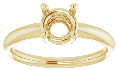 14K Yellow 6.5 mm Round Engagement Ring Mounting (3)