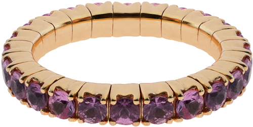 Rose gold ring adorned with 2.60 ct round-cut pink sapphires F/G-VS/SI (2)