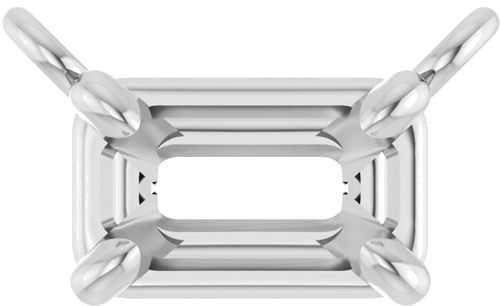 Sterling Silver 5x3 mm Emerald Claw Prong Necklace Center Mounting (1)