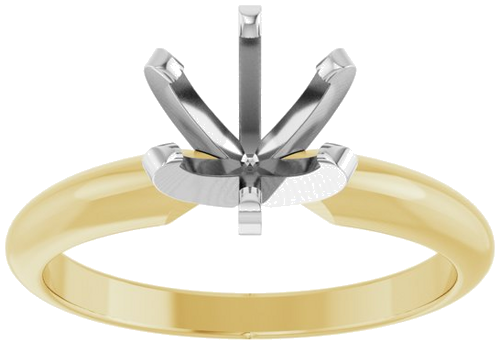 Sužadėtuvių Žiedas „Solitaire“ 14k yellow gold & platinum Round 6mm x 6.6mm (3)