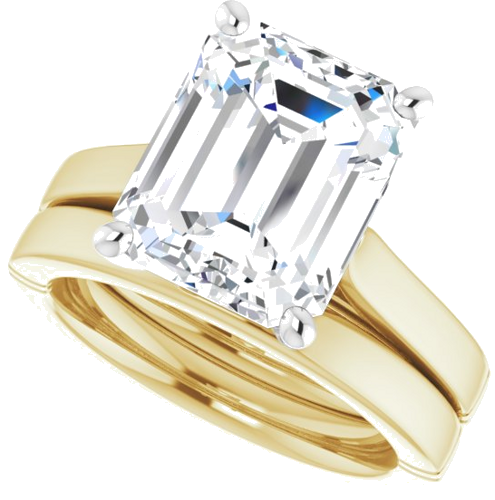 14K Yellow   White 11x9 mm Emerald Engagement Ring Mounting (10)