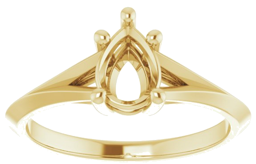 14K Yellow 7x5 mm Pear Solitaire Engagement Ring Mounting (3)