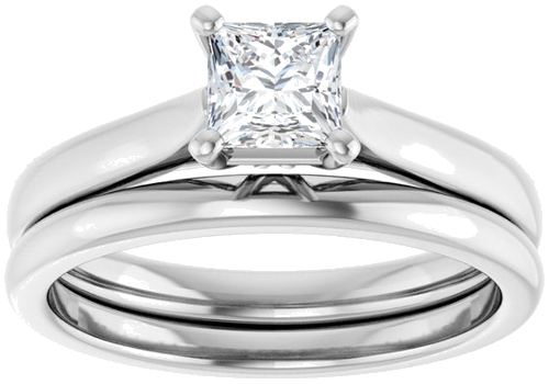 14K White 4.5 mm Square Engagement Ring Mounting (8)