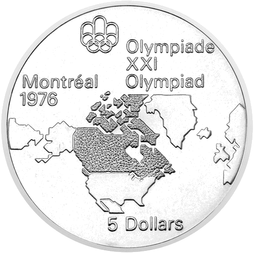 1973 Олимпийски игри Канада 5 долара сребърна монета (1)