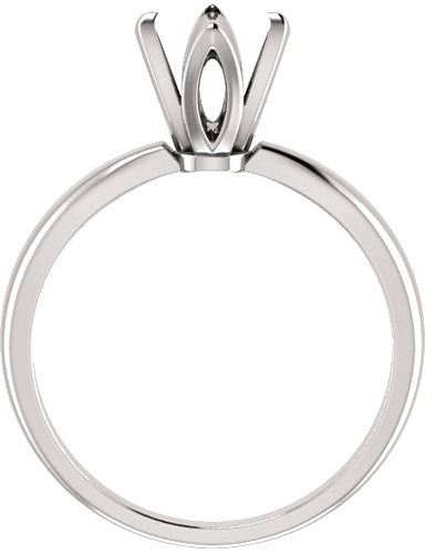 14K White 6.3-6.6 mm Round 4-Prong Tulipset® Solitaire Engagement Ring Mounting (2)