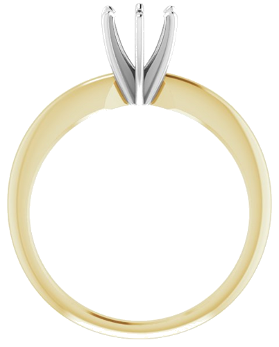14K Yellow   White 5.4-5.7 mm Round 6-Prong Comfort-Fit Solitaire Ring Mounting (2)