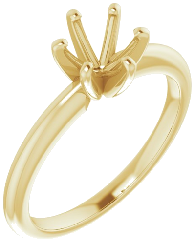 14K Yellow 6 mm Round Solitaire Engagement Ring Mounting (1)