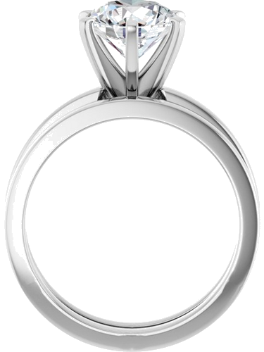 Sužadėtuvių Žiedas „Solitaire“ 585 Baltojo Aukso Round 8mm (7)