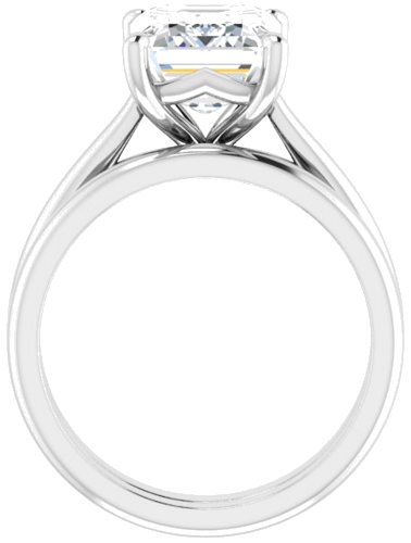 14K White 10x8 mm Emerald Solitaire Engagement Ring Mounting (7)