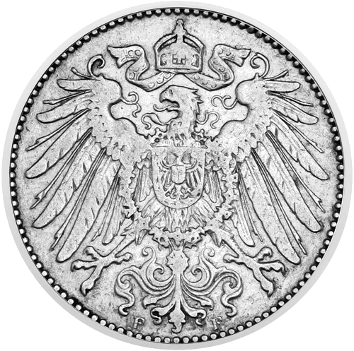 1 Mark German Empire (1888–1918) silver coin (2)